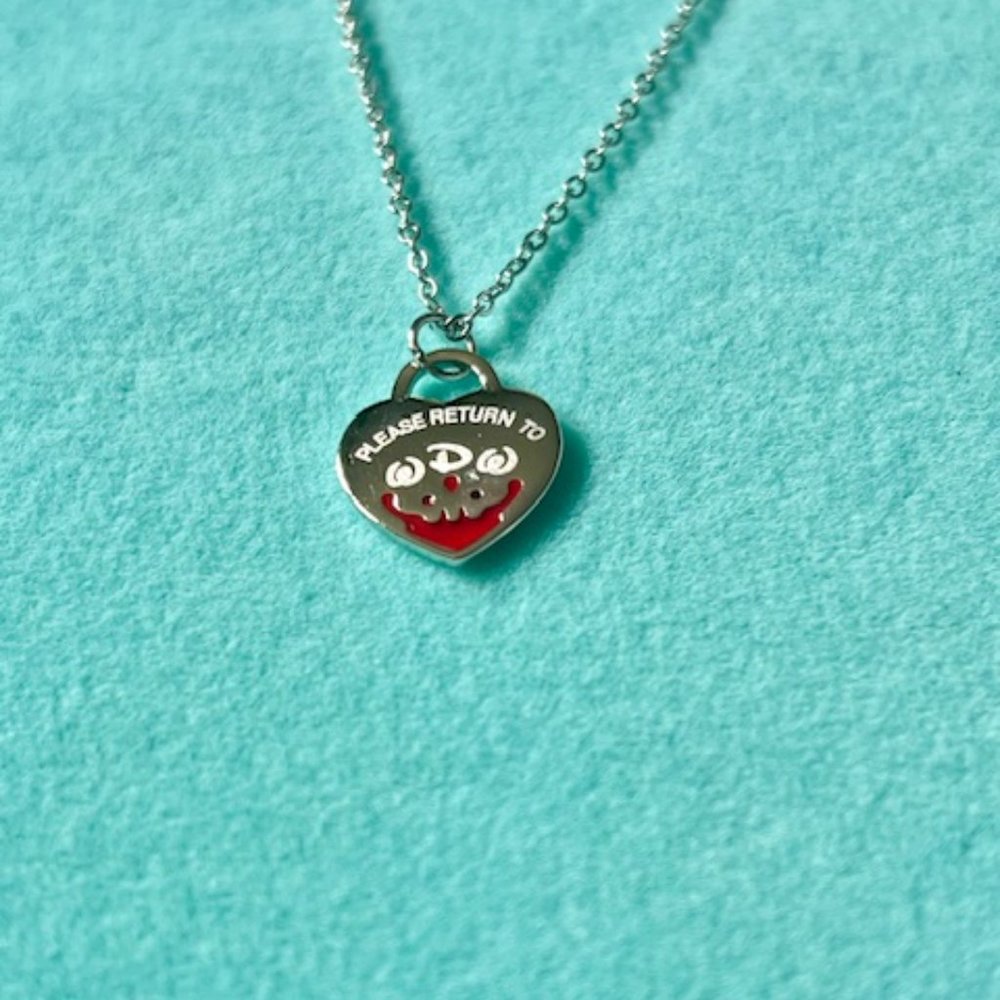 Inspired villain collection red enamel sterling necklace